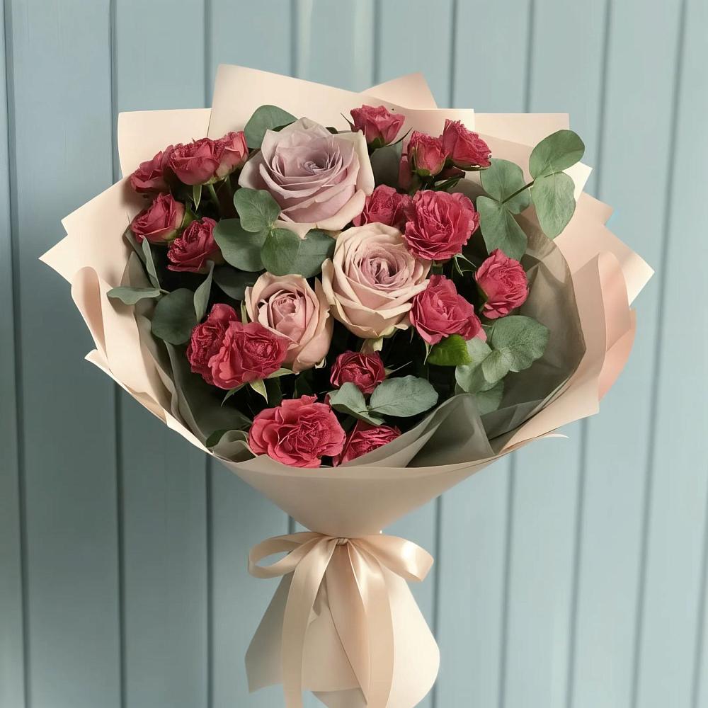 Букет цветов из: Гвоздики и Розы в Старобжегокайском
