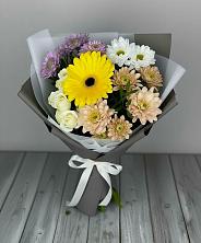 Букет цветов из:  Розы, Герберы и Хризантемы в Старобжегокайском