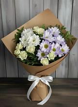 Букет цветов из:  Хризантемы и Розы в Старобжегокайском