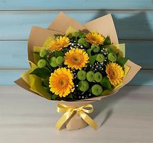 Букет цветов из:  Герберы и Хризантемы в Старобжегокайском