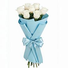 Букет 7 белых роз Проуд в Старобжегокайском