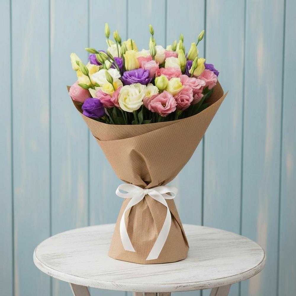 Букет цветов из: Лизиантусы в Старобжегокайском