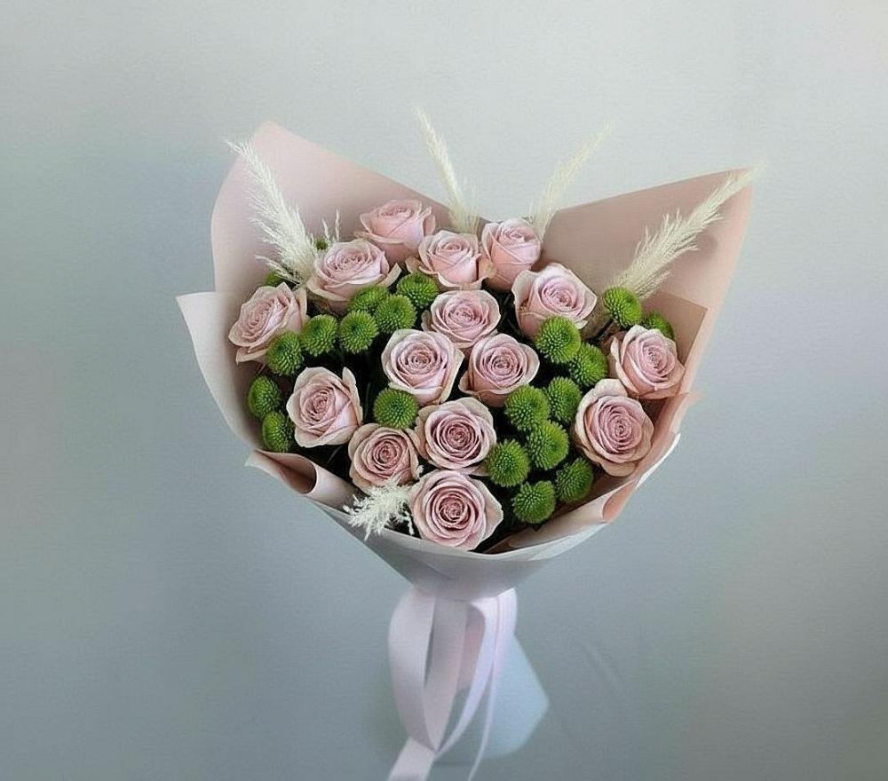 Букет цветов из: Розы и Хризантемы в Старобжегокайском