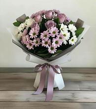 Букет цветов из:  Хризантемы и Розы в Старобжегокайском