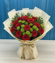 Букет цветов из:  Розы и Хризантемы в Старобжегокайском