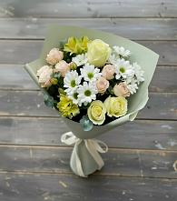 Букет цветов из:  Альстромерии, Розы и Хризантемы в Старобжегокайском