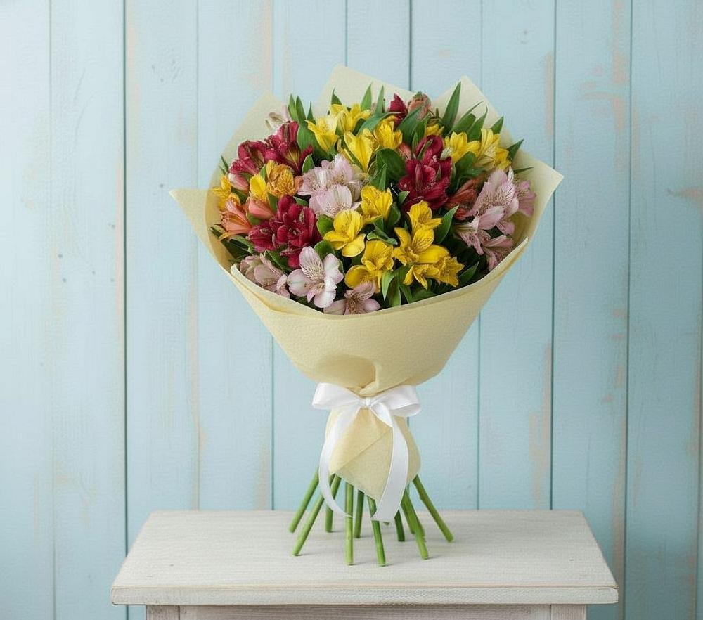 Букет цветов из: Альстромерии в Старобжегокайском