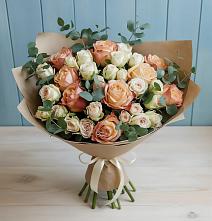 Букет цветов из:  Альстромерии и Розы в Старобжегокайском